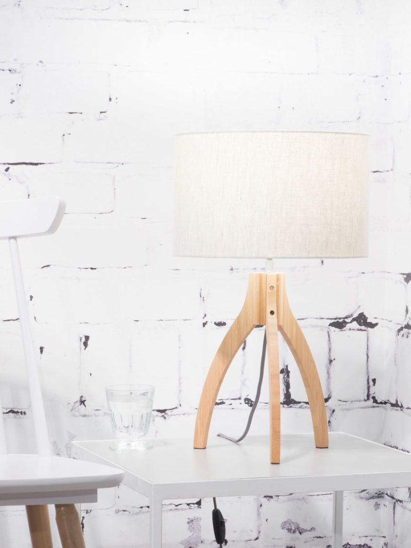 Lámpara de mesa taburete gris blanco alto GOOD & MOJO Annapurna - Imagen 2