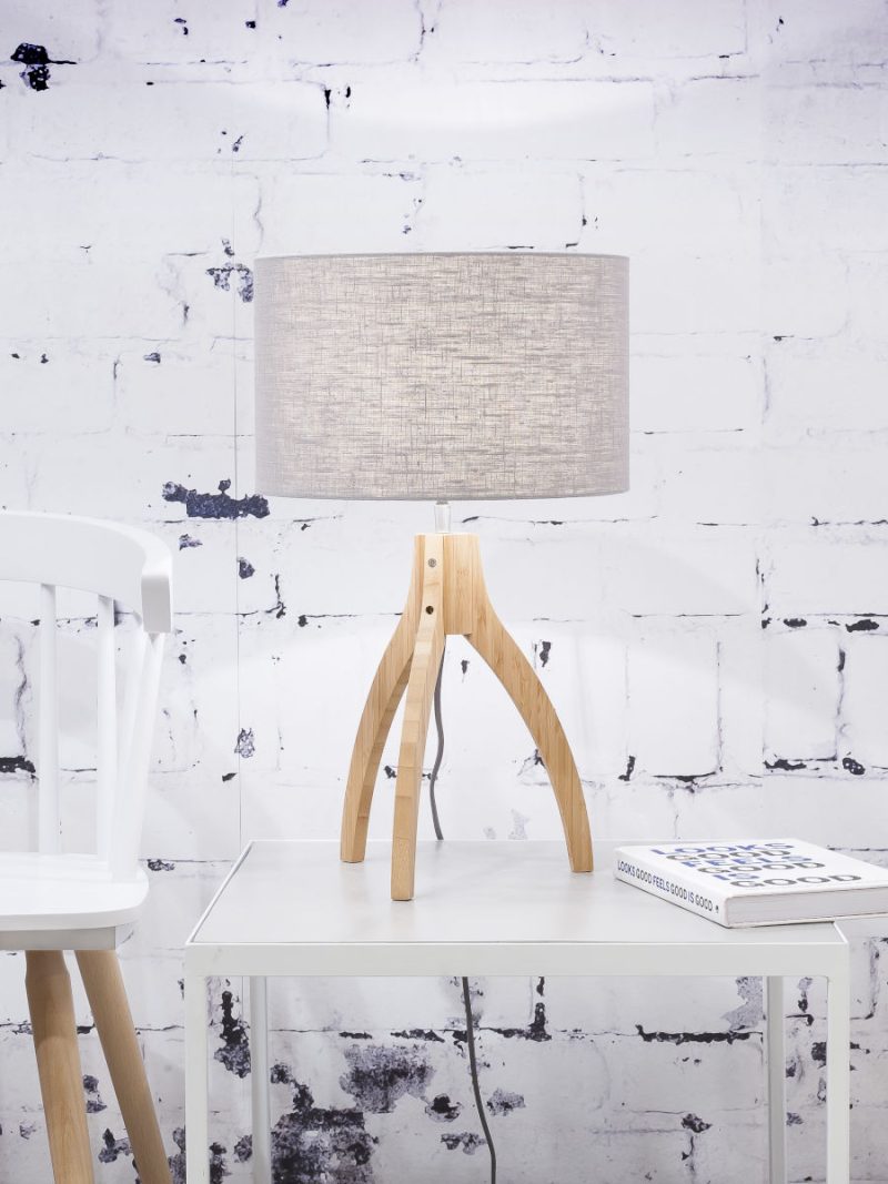 Lámpara de mesa taburete gris claro alto GOOD & MOJO Annapurna - Imagen 2