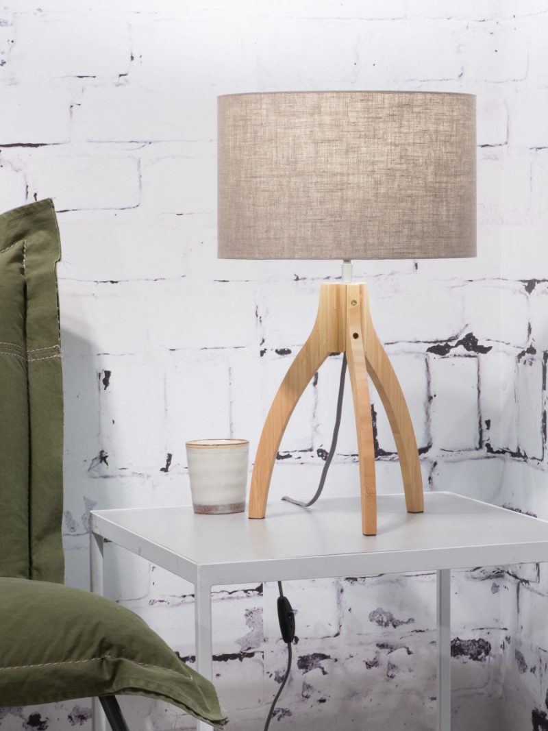 Lámpara de mesa taburete gris plomo alto GOOD & MOJO Annapurna - Imagen 2