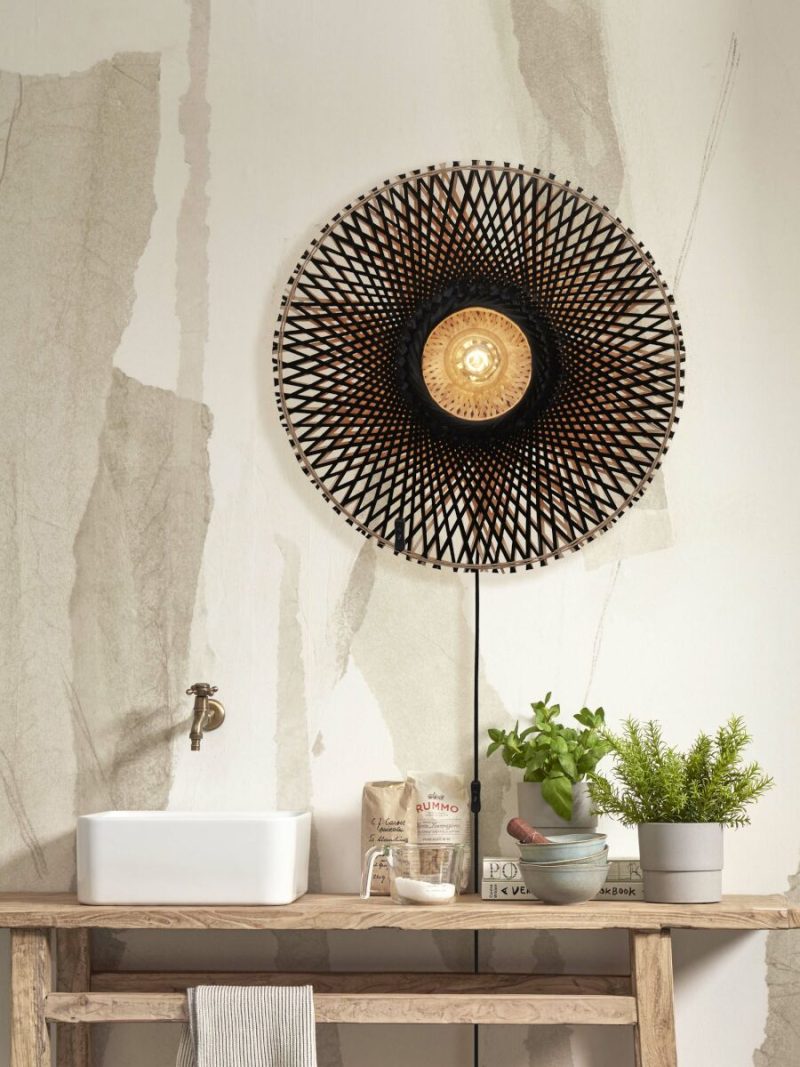 lámpara de pared bohemia bambú natural/negro M GOOD & MOJO Kalimantan - Imagen 11
