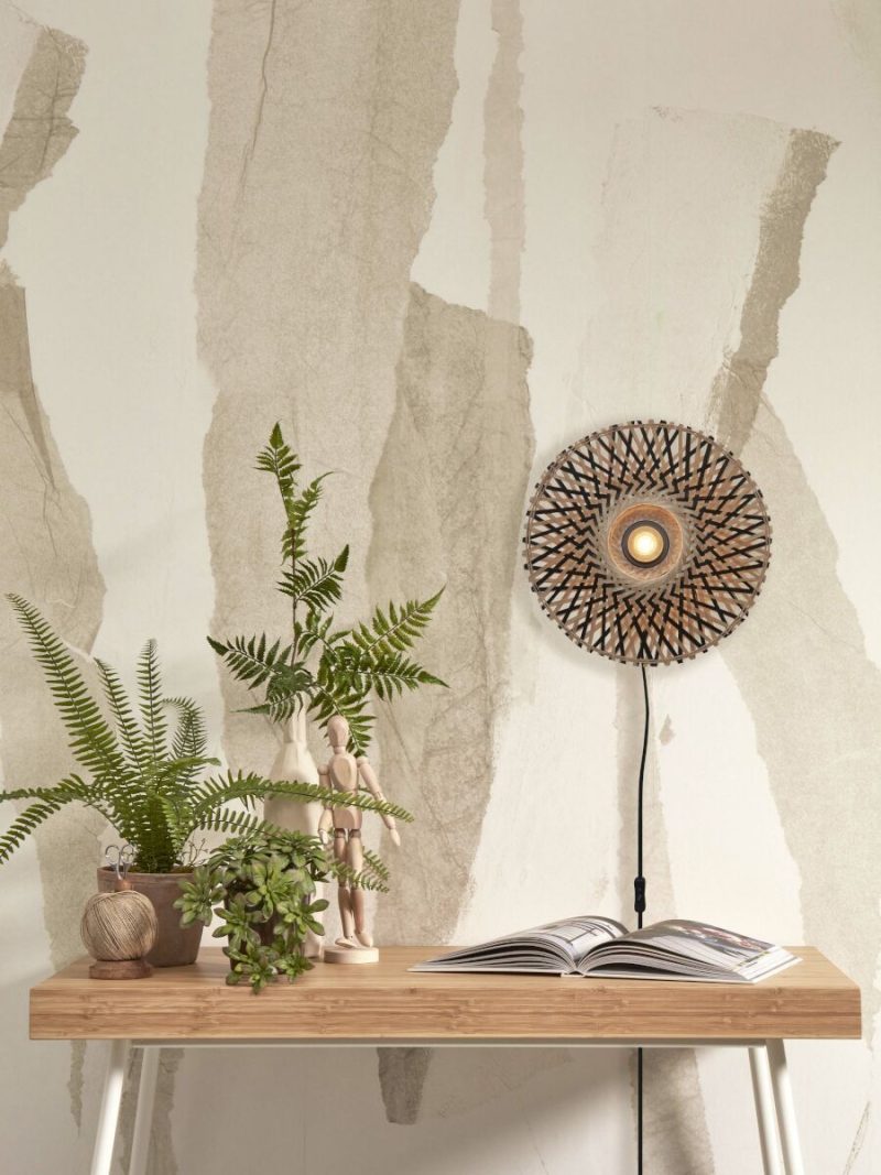 lámpara de pared bohemia bambú natural/negro XS GOOD & MOJO Kalimantan - Imagen 2