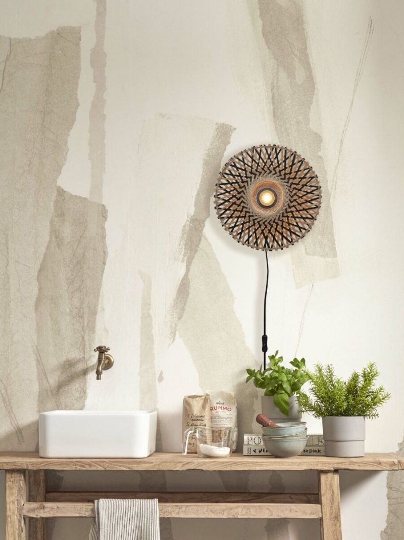 lámpara de pared bohemia bambú natural/negro XS GOOD & MOJO Kalimantan - Imagen 11