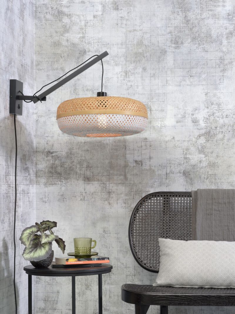 Lámpara de pared bohemia de bambú blanca GOOD & MOJO Palawan - Imagen 2