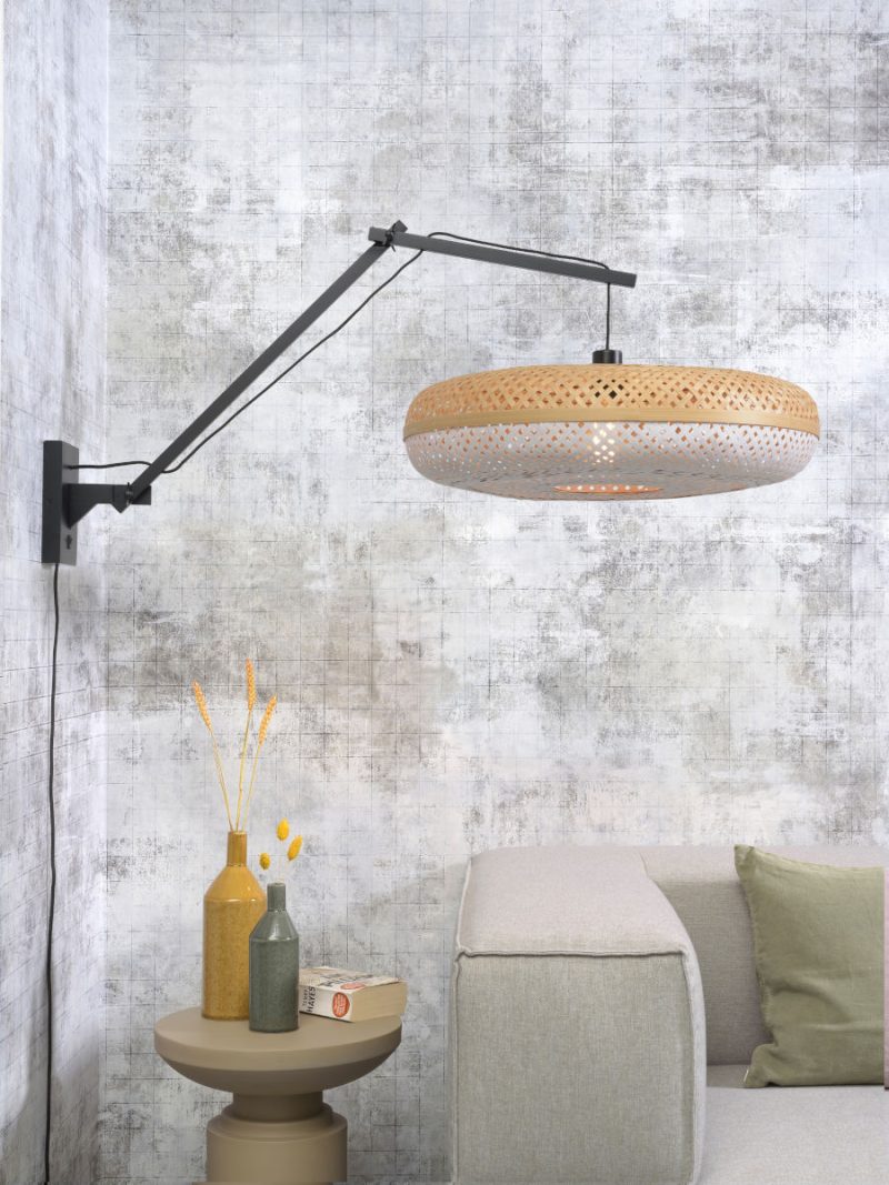 Lámpara de pared bohemia de bambú blanca GOOD & MOJO Palawan - Imagen 2