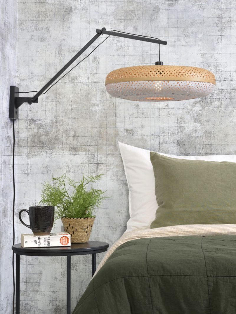 Lámpara de pared bohemia de bambú blanca GOOD & MOJO Palawan - Imagen 5