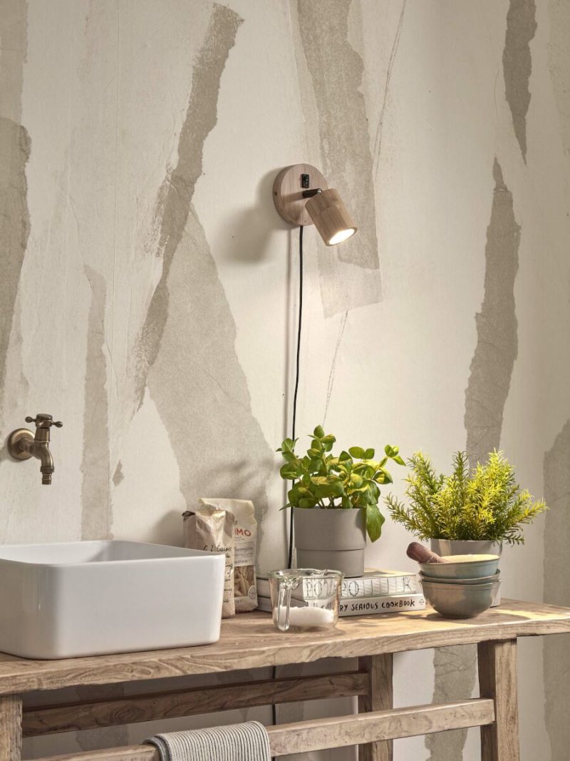 Lámpara de pared bohemia de bambú natural GOOD & MOJO Java - Imagen 5