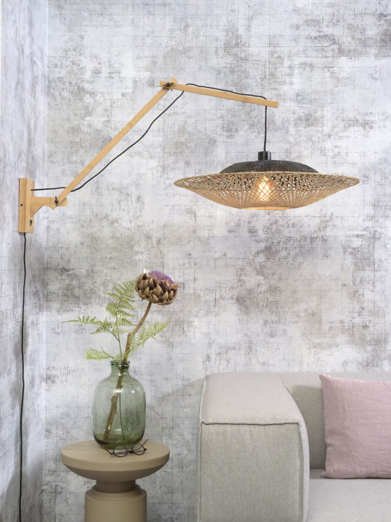 Lámpara de pared bohemia de bambú natural_negra GOOD & MOJO Kalimantan - Imagen 2