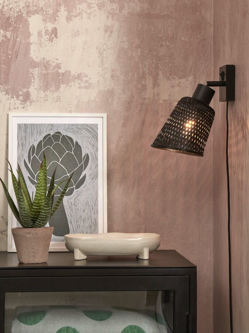 Lámpara de pared bohemia de bambú negro GOOD & MOJO Java - Imagen 2