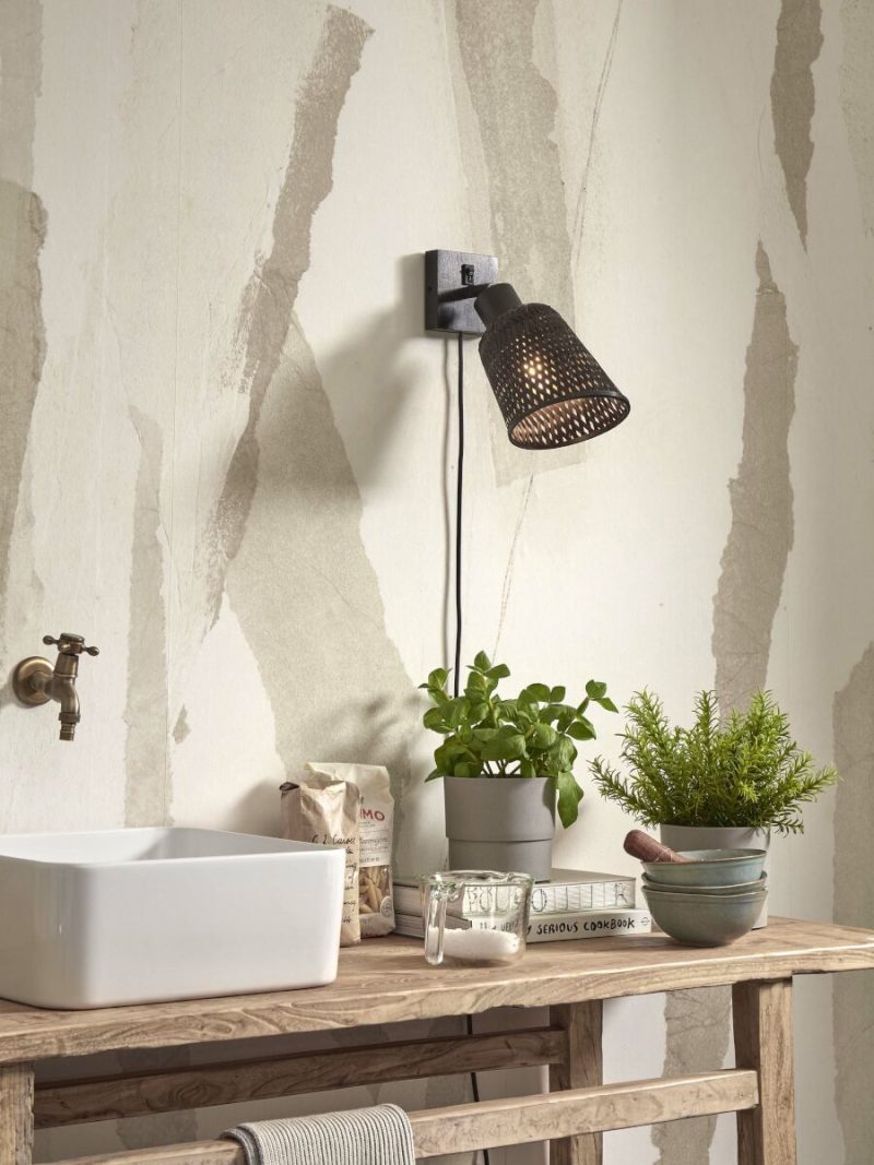 Lámpara de pared bohemia de bambú negro GOOD & MOJO Java - Imagen 10