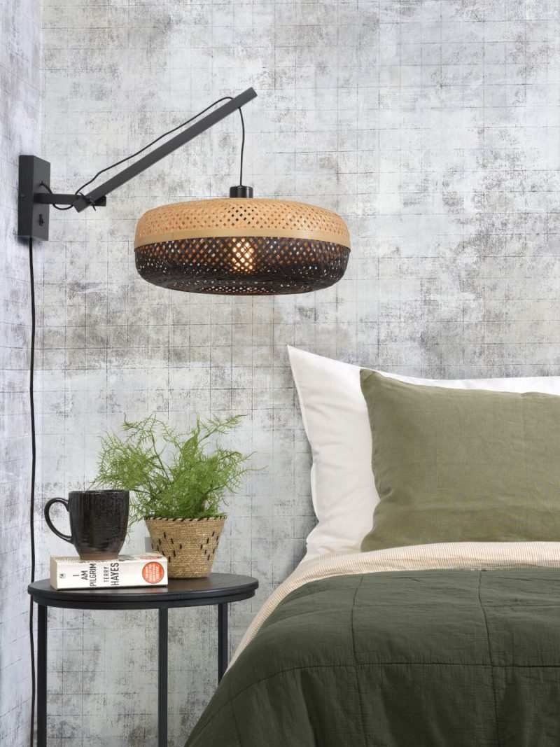 Lámpara de pared bohemia de bambú negro natural GOOD & MOJO Palawan - Imagen 5