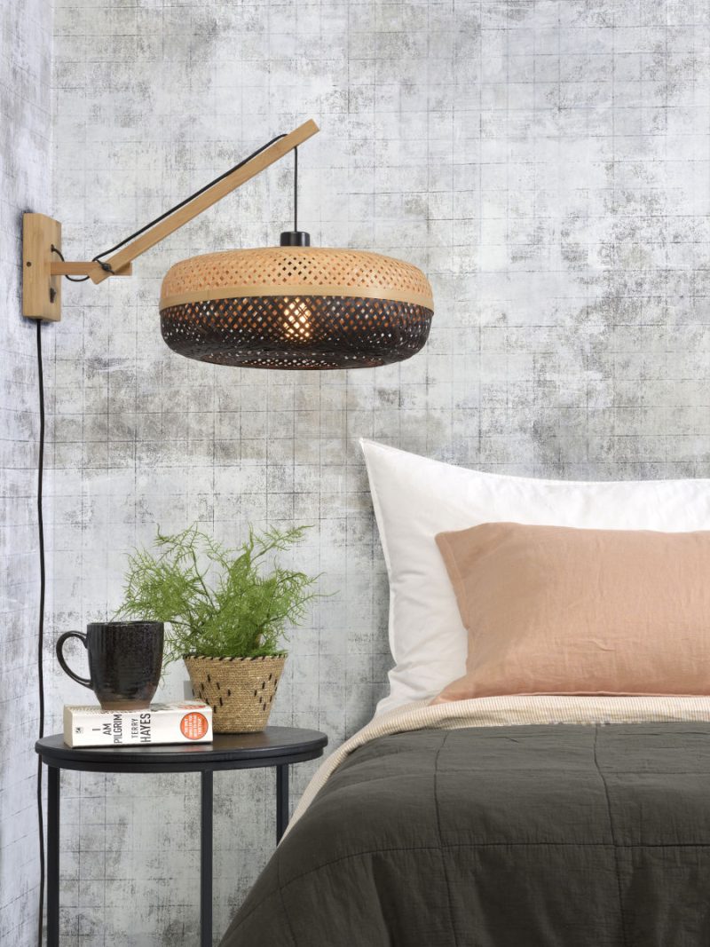 Lámpara de pared bohemia de bambú negro natural GOOD & MOJO Palawan - Imagen 5