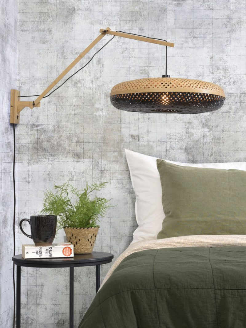 Lámpara de pared bohemia de bambú negro natural GOOD & MOJO Palawan - Imagen 5