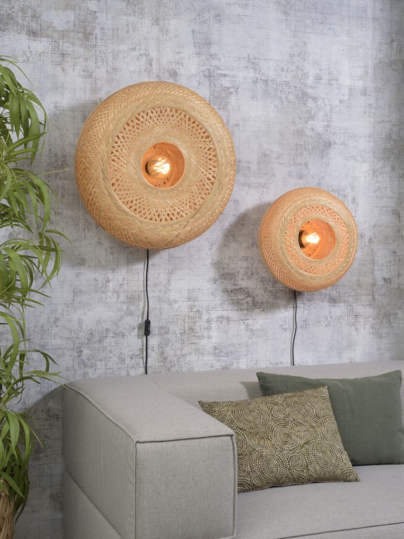 Lámpara de pared bohemia de bambú negro natural GOOD & MOJO Palawan - Imagen 3