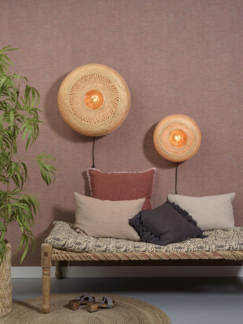Lámpara de pared bohemia de bambú negro natural GOOD & MOJO Palawan - Imagen 4