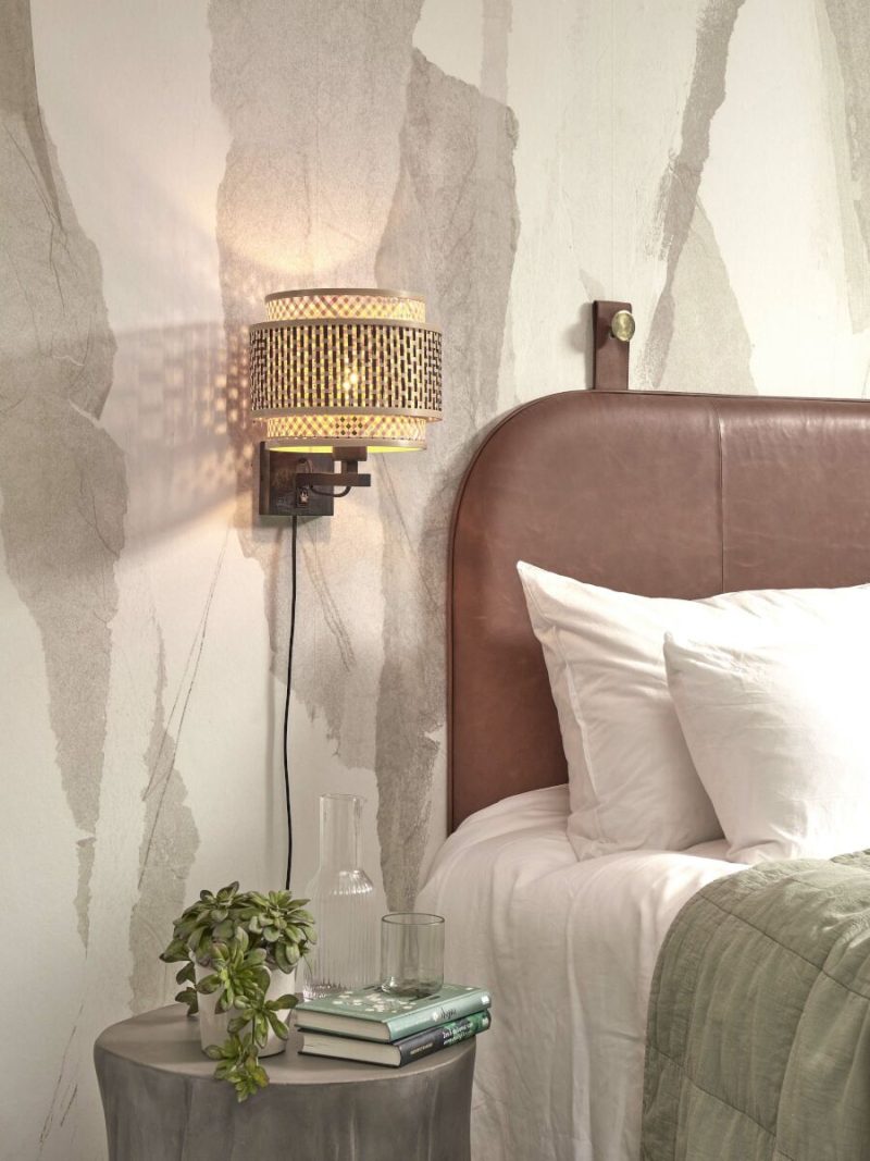 Lámpara de pared bohemia de bambú negro y natural GOOD & MOJO Bhutan - Imagen 5