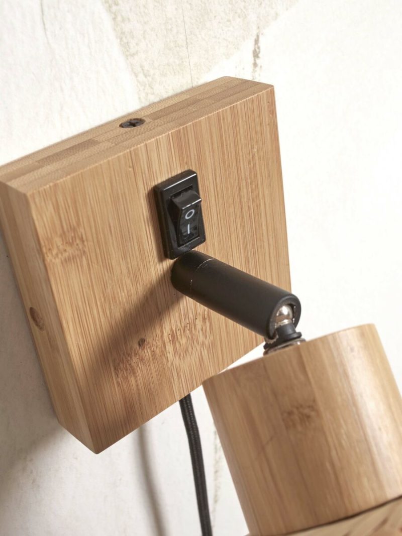 Lámpara de pared bohemia de bambú negro y natural GOOD & MOJO Java - Imagen 7
