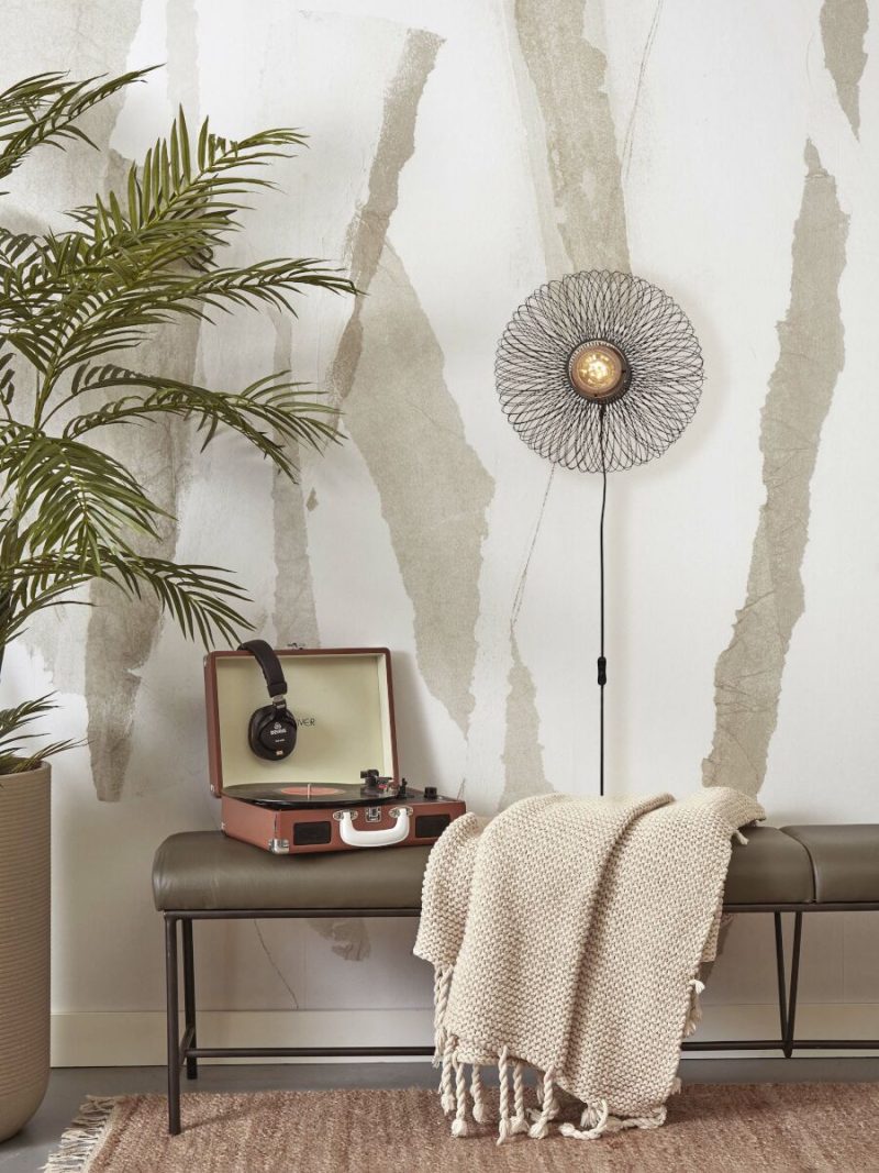 Lámpara de pared bohemia de bambú y metal negro GOOD & MOJO Cango - Imagen 10