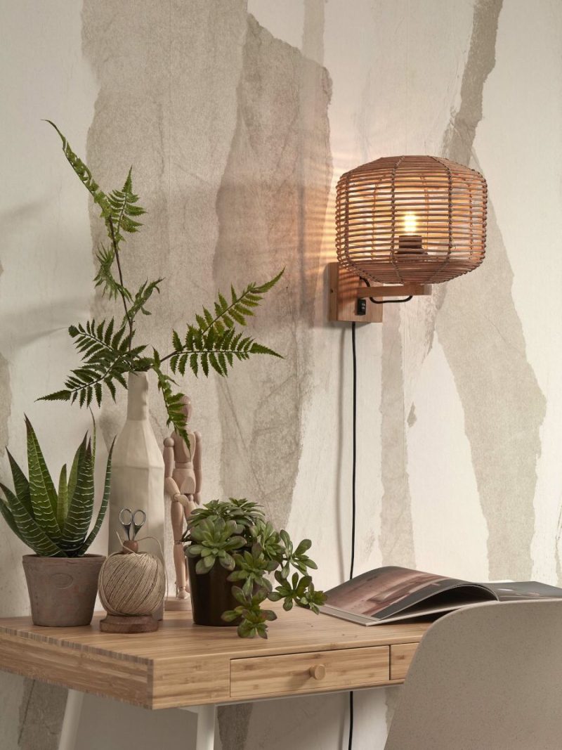 Lámpara de pared bohemia de ratán natural GOOD & MOJO Tanami - Imagen 2