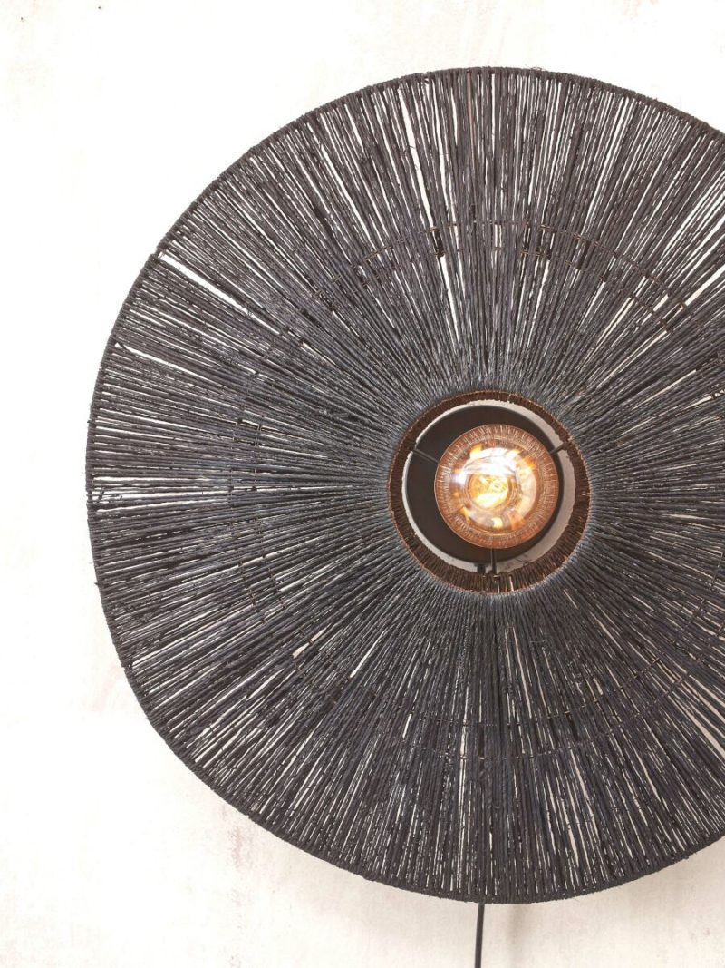 Lámpara de pared bohemia de ratán negro GOOD & MOJO Iguazu - Imagen 6
