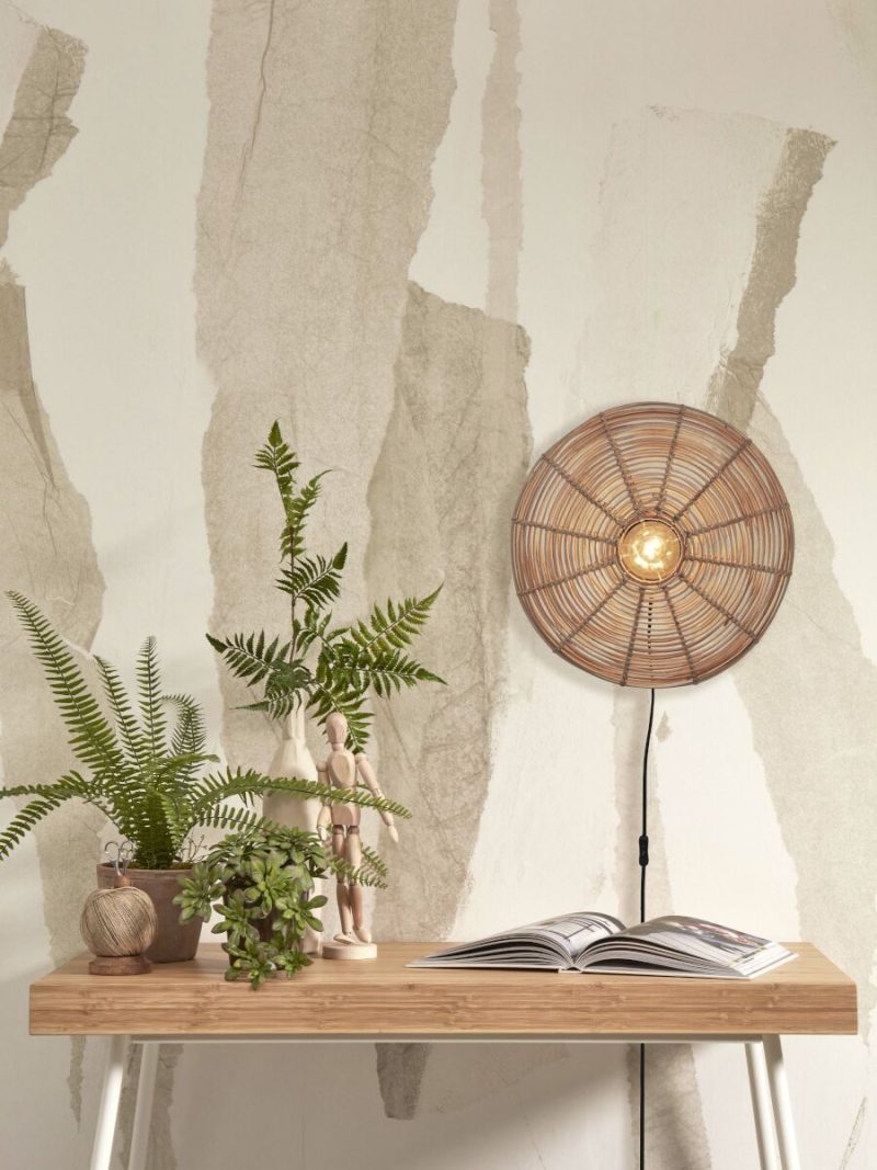 Lámpara de pared bohemia de ratán y metal natural GOOD & MOJO Tanami - Imagen 2