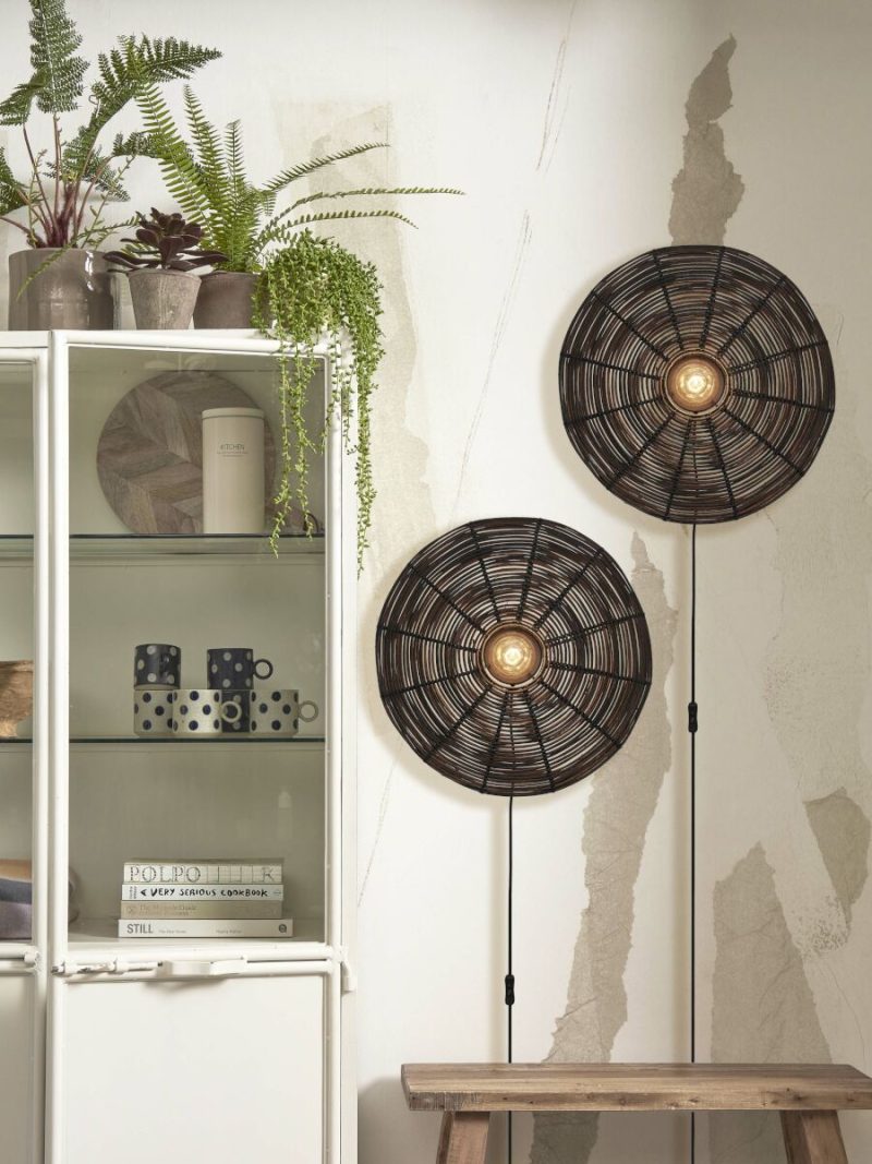Lámpara de pared bohemia de ratán y metal negro GOOD & MOJO Tanami - Imagen 8