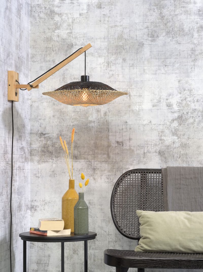 Lámpara de pared bohemia negra de bambú_natural GOOD & MOJO Kalimantan - Imagen 2