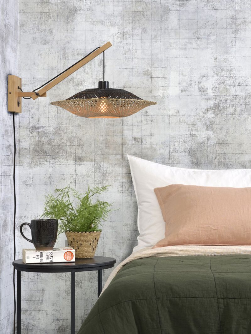Lámpara de pared bohemia negra de bambú_natural GOOD & MOJO Kalimantan - Imagen 5