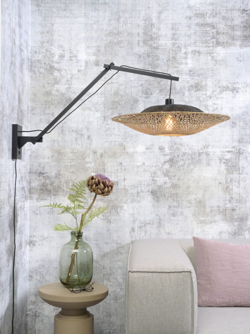 Lámpara de pared bohemia negra de bambú_natural GOOD & MOJO Kalimantan - Imagen 2