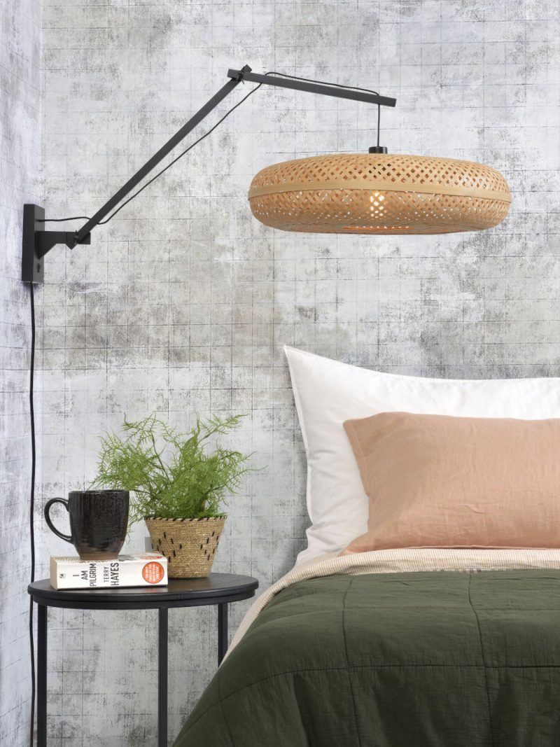 Lámpara de pared bohemia redonda en negro y natural GOOD & MOJO Palawan - Imagen 5