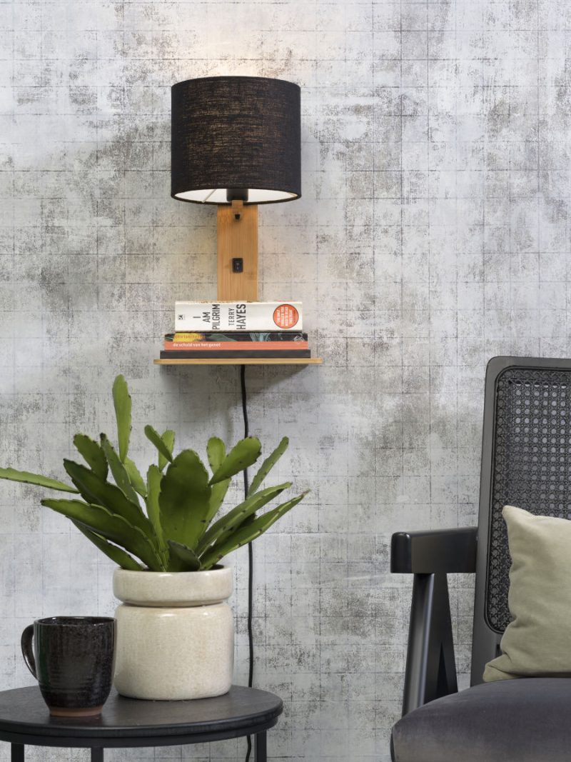 Lámpara de pared con plataforma negra natural GOOD & MOJO Andes - Imagen 5