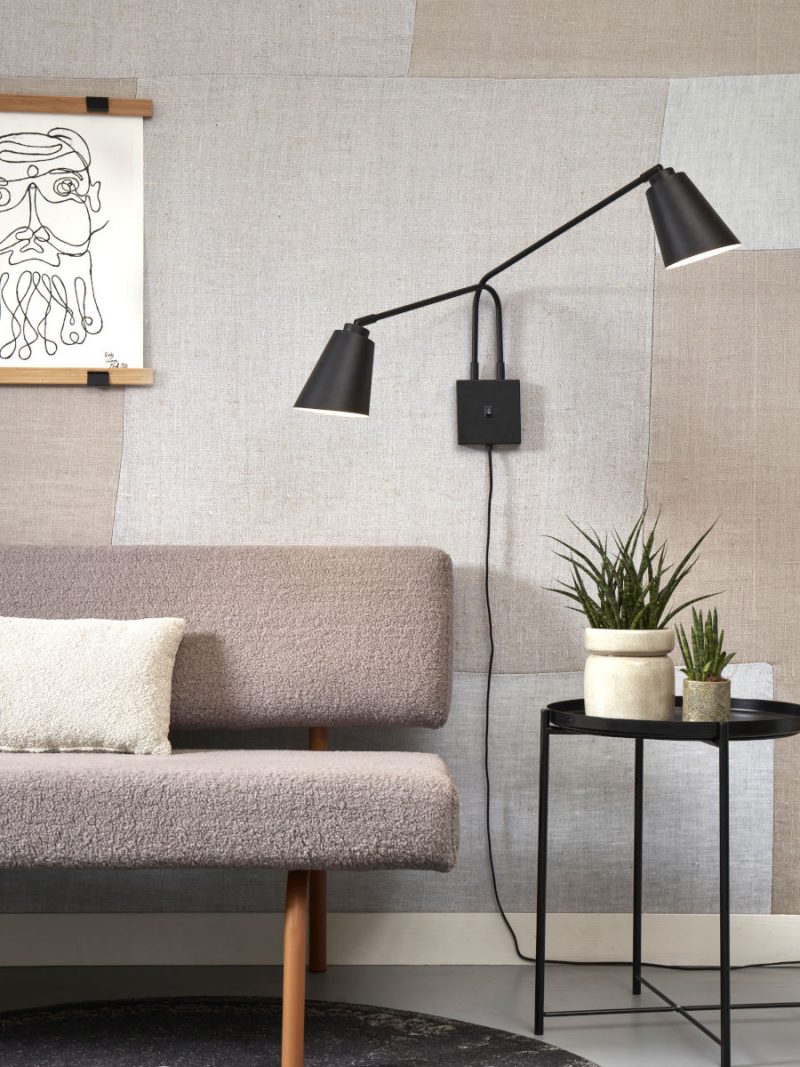 Lámpara de pared de 2 luces giratoria/inclinable negra It's About RoMi Bremen - Imagen 5