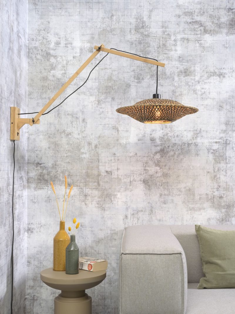 Lámpara de pared de bambú natural con brazo GOOD & MOJO Bali - Imagen 2