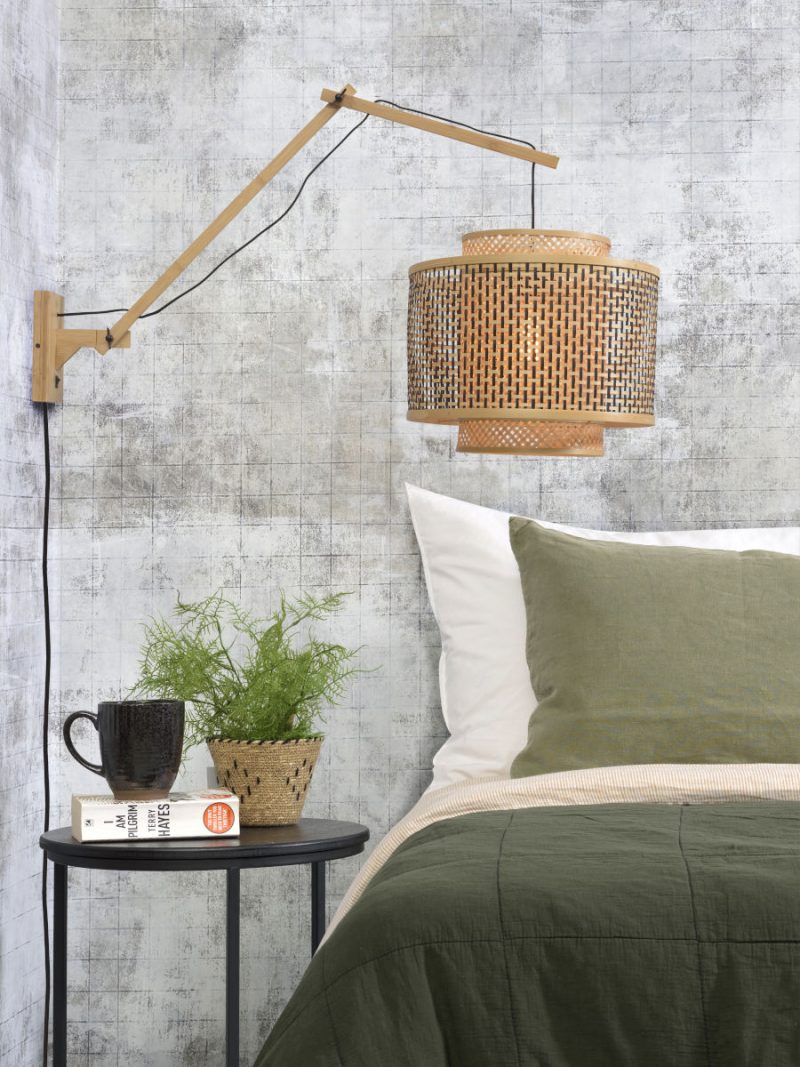 Lámpara de pared de bambú natural con brazo GOOD & MOJO Bhutan - Imagen 5