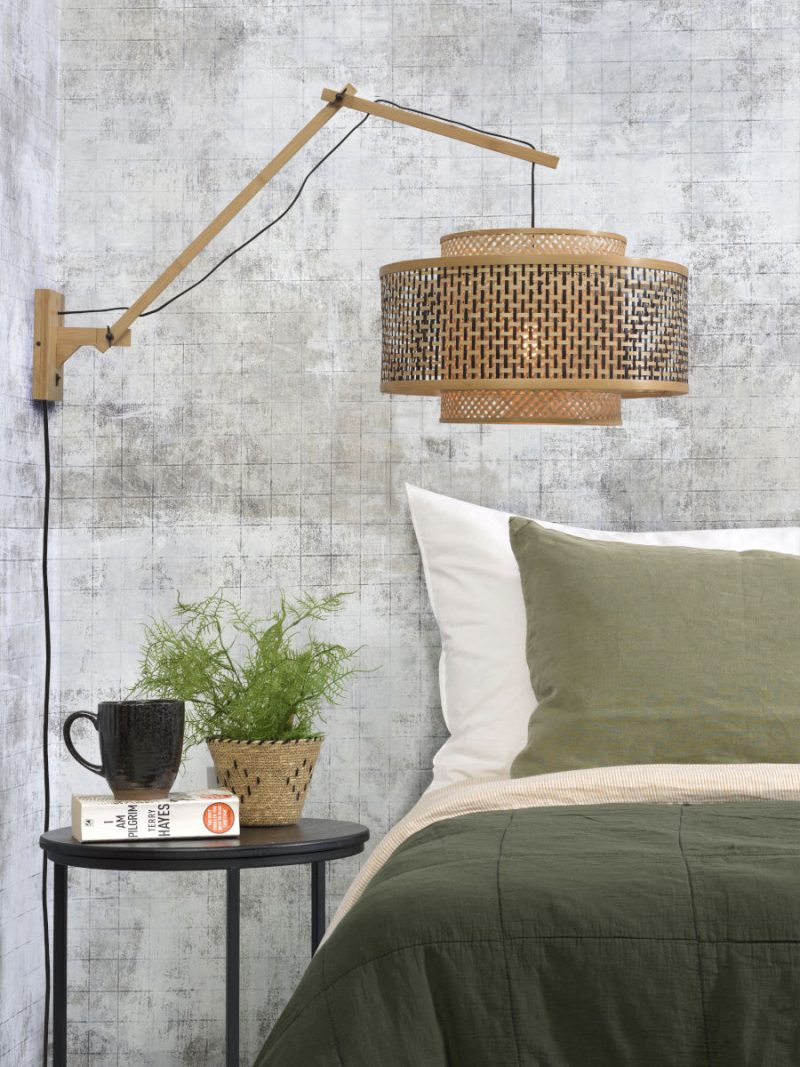 Lámpara de pared de bambú natural con brazo L GOOD & MOJO Bhutan - Imagen 5