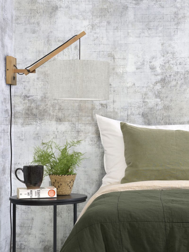 Lámpara de pared gris blanco articulación simple natural GOOD & MOJO Andes - Imagen 2