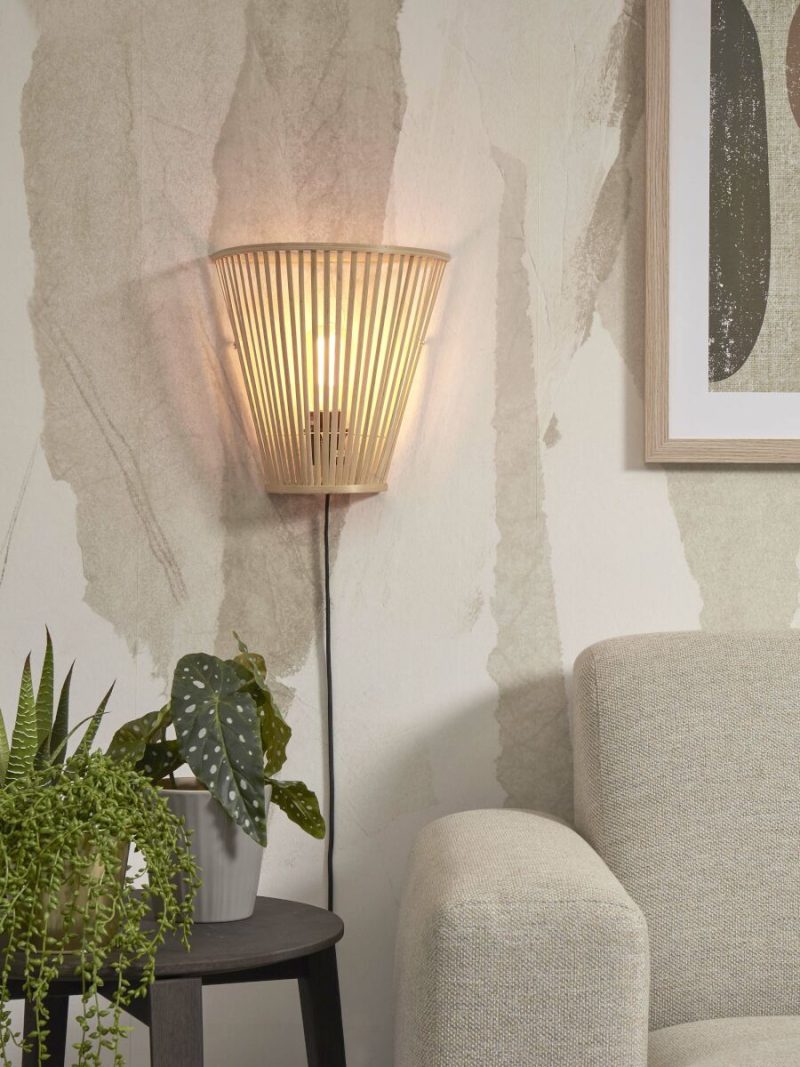 lámpara de pared medio abierta bambú natural GOOD & MOJO Merapi - Imagen 2
