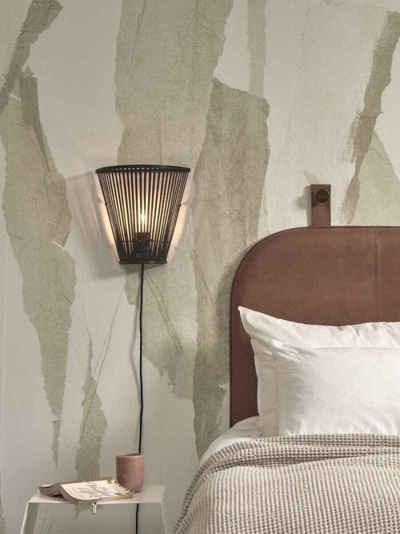 lámpara de pared medio abierta bambú negro GOOD & MOJO Merapi - Imagen 4