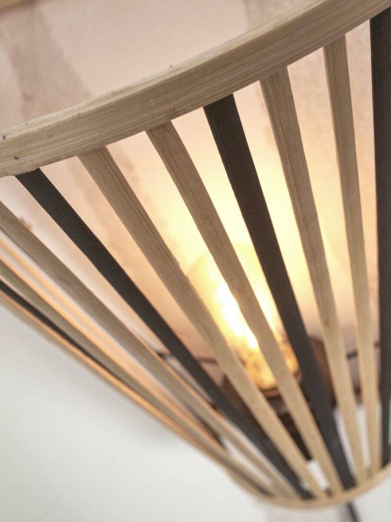 lámpara de pared medio abierta bambú negro/natural GOOD & MOJO Merapi - Imagen 8