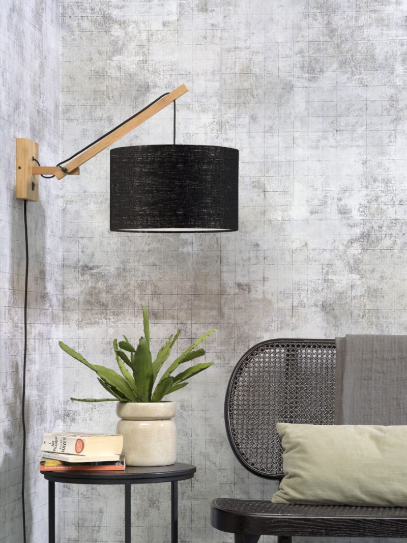 Lámpara de pared negra articulación simple natural GOOD & MOJO Andes - Imagen 5