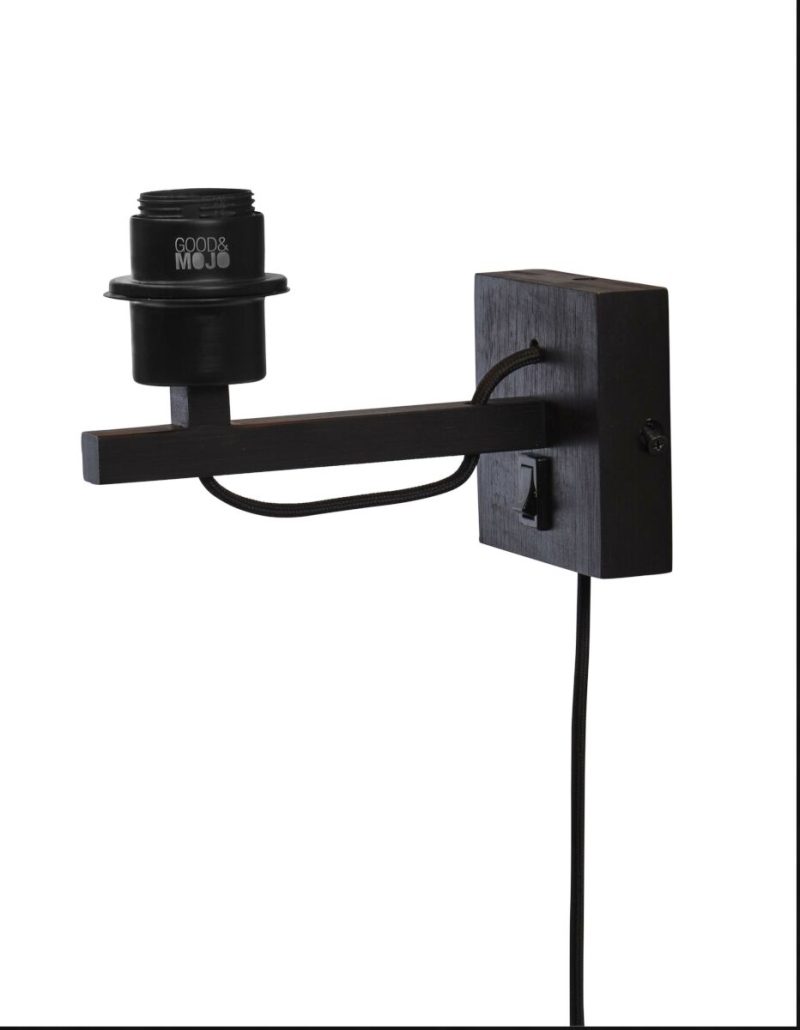 Lámpara de pared redonda bohemia de ratán negro GOOD & MOJO Tanami - Imagen 8