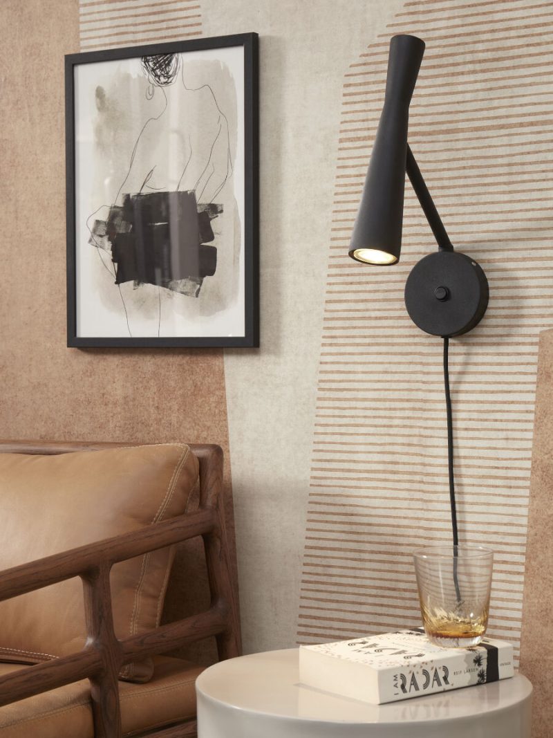 Lámpara de pared retro de metal negro It's About RoMi Bordeaux - Imagen 5