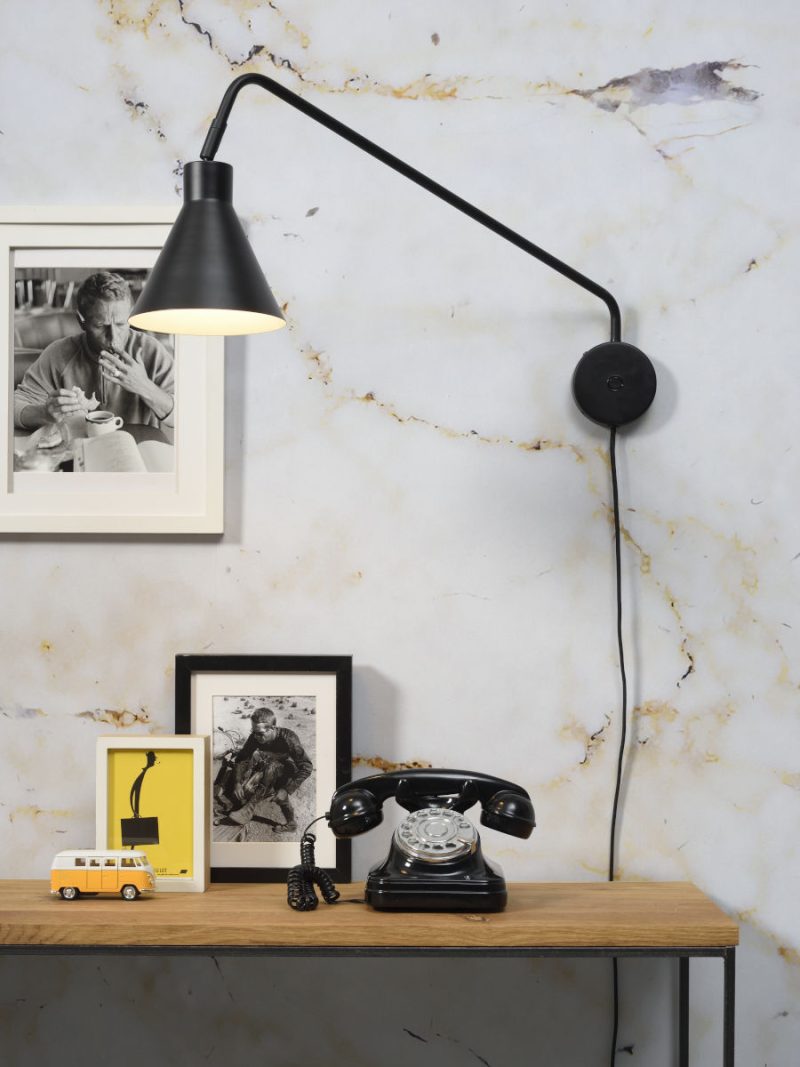 Lámpara de pared retro negra con pantalla de embudo It's About RoMi Lyon - Imagen 2