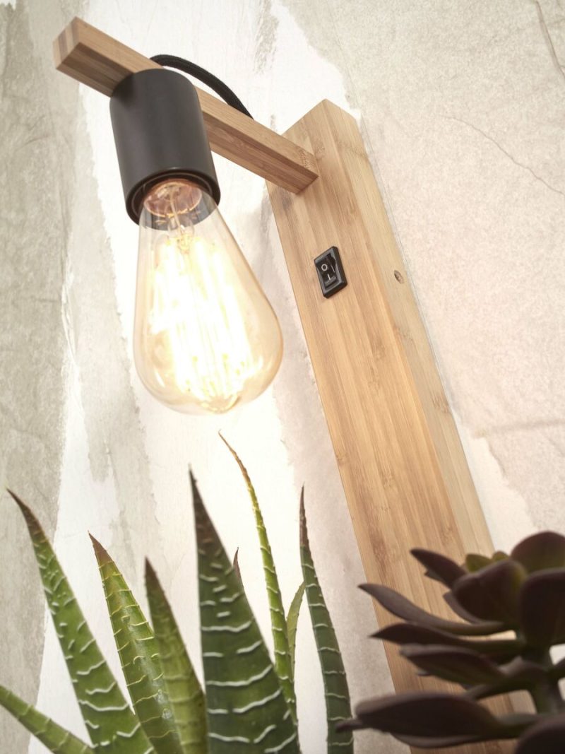 Lámpara de pared rústica de bambú natural GOOD & MOJO Flores - Imagen 3