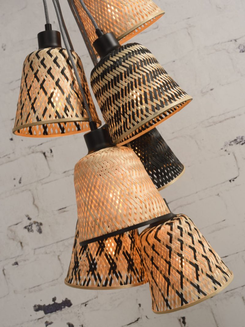 Lámparas colgantes bohemias de bambú natural_forma de campana GOOD & MOJO Kalimantan - Imagen 6