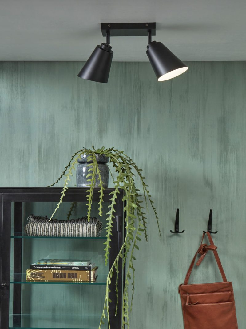 Plafon de 2 luces negro de metal It's About RoMi Bremen - Imagen 5