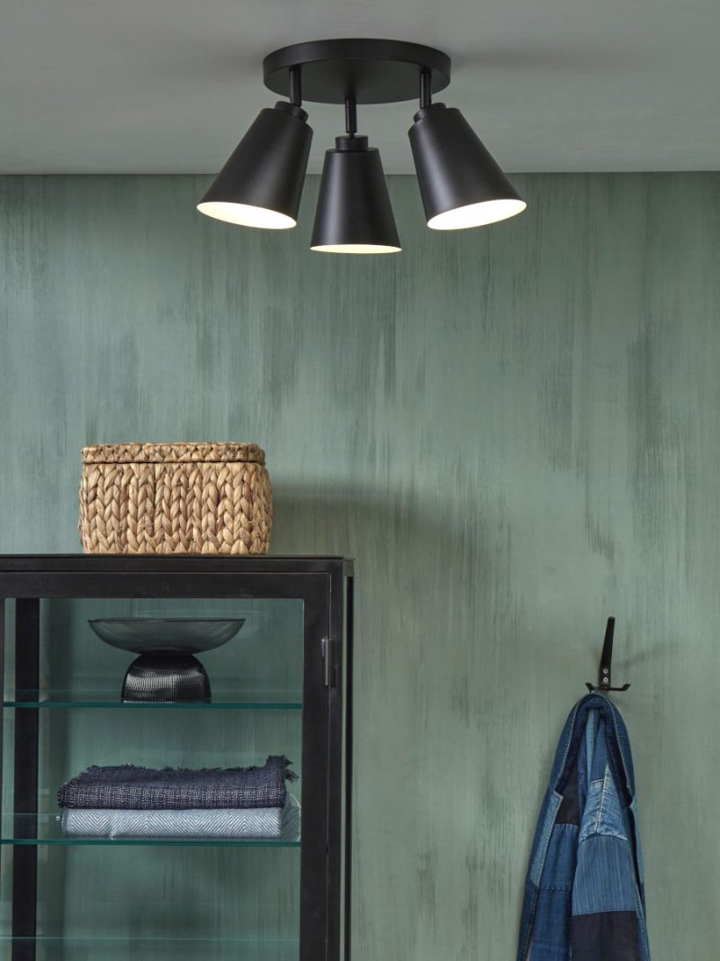 Plafon redondo de 3 luces negro It's About RoMi Bremen - Imagen 2