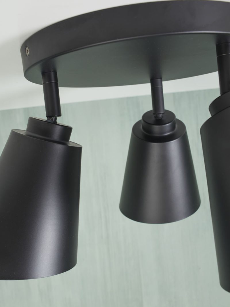 Plafon redondo de 3 luces negro It's About RoMi Bremen - Imagen 4