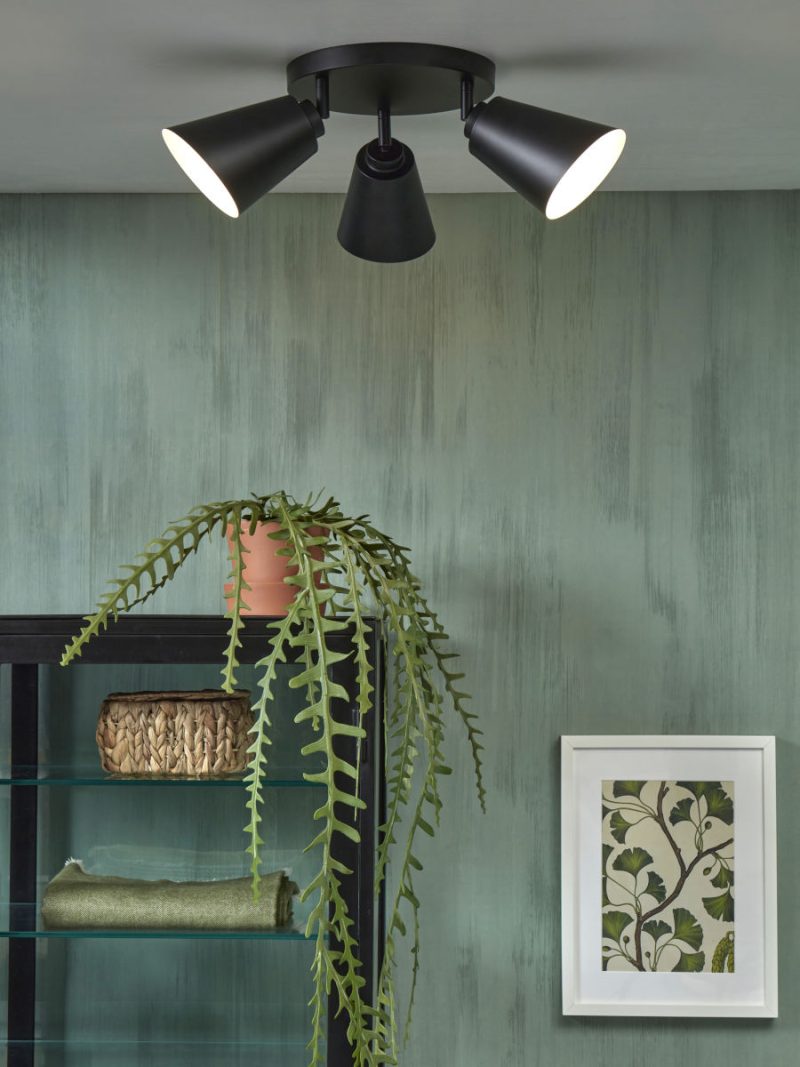 Plafon redondo de 3 luces negro It's About RoMi Bremen - Imagen 5