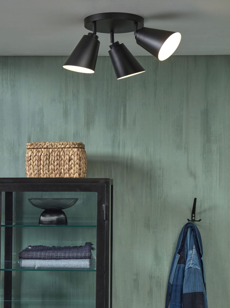 Plafon redondo de 3 luces negro It's About RoMi Bremen - Imagen 6
