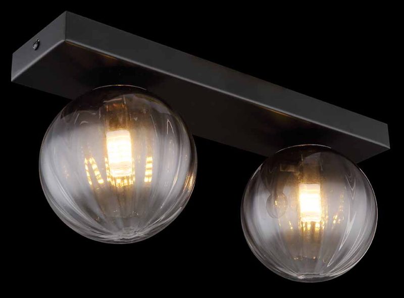 Aplique moderno de metal negro Globo Dallerta - Imagen 4